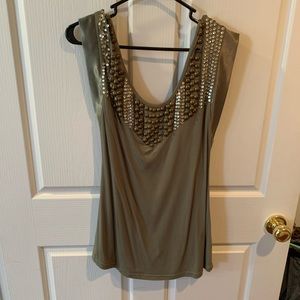 Never worn top from the buckle green with satin and studded in front